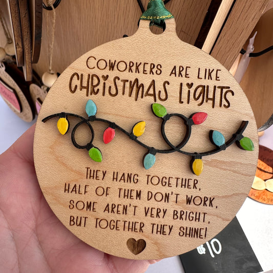 Co Worker Christmas light ornament